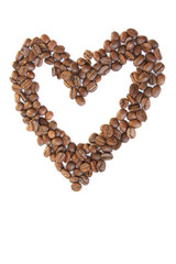 Heart shaped coffee beans