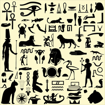 Egyptian Symbols and Signs silhouettes