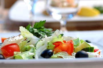 Salad with cheese
