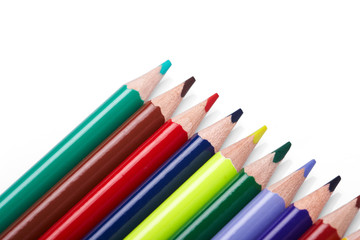 Color pencils  on white background
