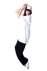 cool modern woman dancer isolated on white