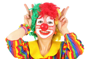 clown enfant isolé sur fond blanc