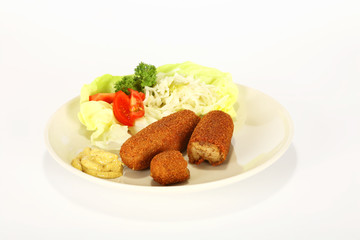 Fleischkroketten mit Senf