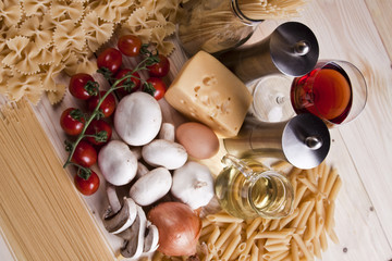 Fototapeta na wymiar Components of pasta