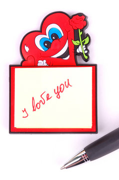 red inscription