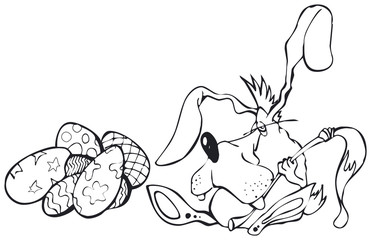 Osterhase im Sitzstreik