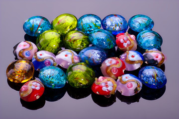 Multicolored stones texture.