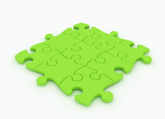 Beautiful Green Puzzle on white background