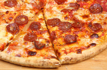 Sliced Pepperoni Pizza