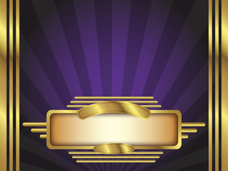 Gold and Purple Art Deco Style Vector Background