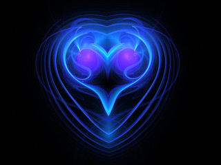 Abstract blue heart background
