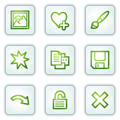 Image viewer web icons set 2, white square buttons series
