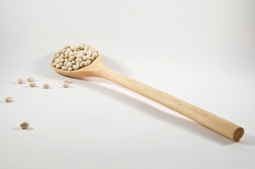 White beans on a spoon