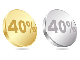 fourty percent discount icon vector illustration
