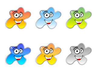 shiny web buttons different colors vector illustration