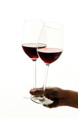 Weingläser mit Wein bei Rotwein Verkostung