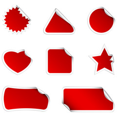 Red stickers vector