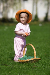 Baby with easter egg