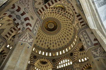 Interior design of a mosque in Adana, Turkey