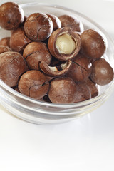 Macadamianüsse in Schale