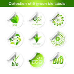 Collection of green stickers