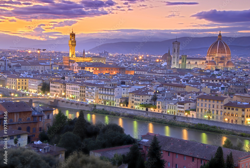 Wall mural sunset in florence