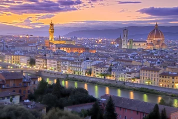 Photo sur Aluminium Florence Coucher de soleil à Florence