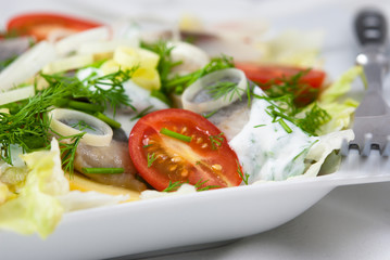 Fish salad with vegetables