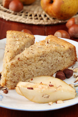 Pear and hazelnut cake