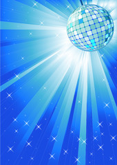 Blue disco ball with star