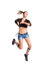 An attractive woman in a jump