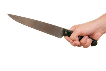 Hand holds knife