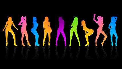 Party Girls People Happy Dance Colorful