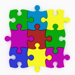 Fototapeta premium Beautiful colorized Puzzles on white background.