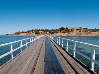 Old pier at Granite Island and Victor Harbor