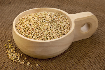 scoop of buckwheat groats