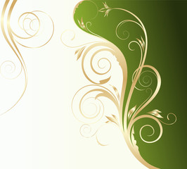 golden floral background