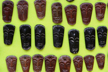 Wooden mask display for sale