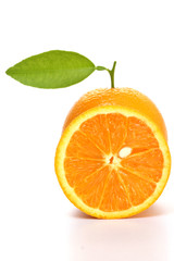 Orange slice on white