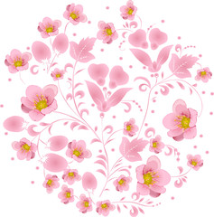design with pink small flowers