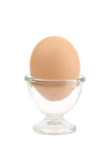 isolated egg in eggcup
