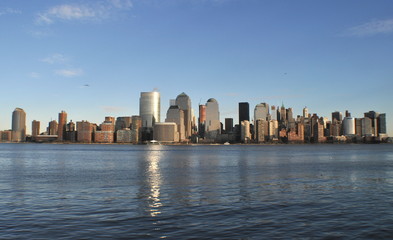 Naklejka premium Downtown Manhattan and Hudson River New York sightseeing