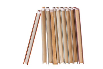 Books on white background