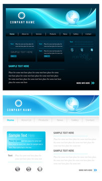 Two blue website templates