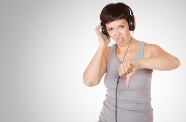 Naklejka premium Listening to Music