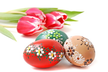 eastereggs and tulips