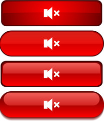 Mute  web buttons. Vector illustration