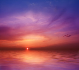 sea-piece on a background sunset