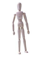 wooden human figure standing