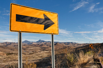 Directional Road Sign in Southern Arizona, USA